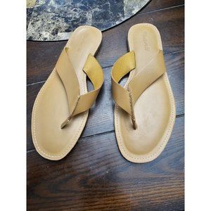 Madewell Brown Leather Thong Sandals Shoes Flip Flops Women's 9.5 NEW